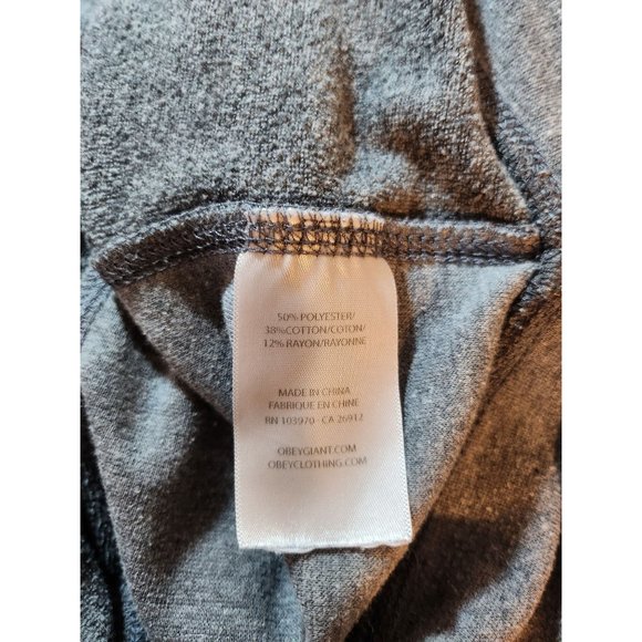 OBEY SWEATER PEACE & JUSTICE TRIBLEND HEATHER GREY SIZE MED - Picture 5 of 6